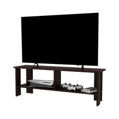 Stained Walnut TV Stand with Open Storage