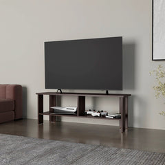 Stained Walnut TV Stand with Open Storage