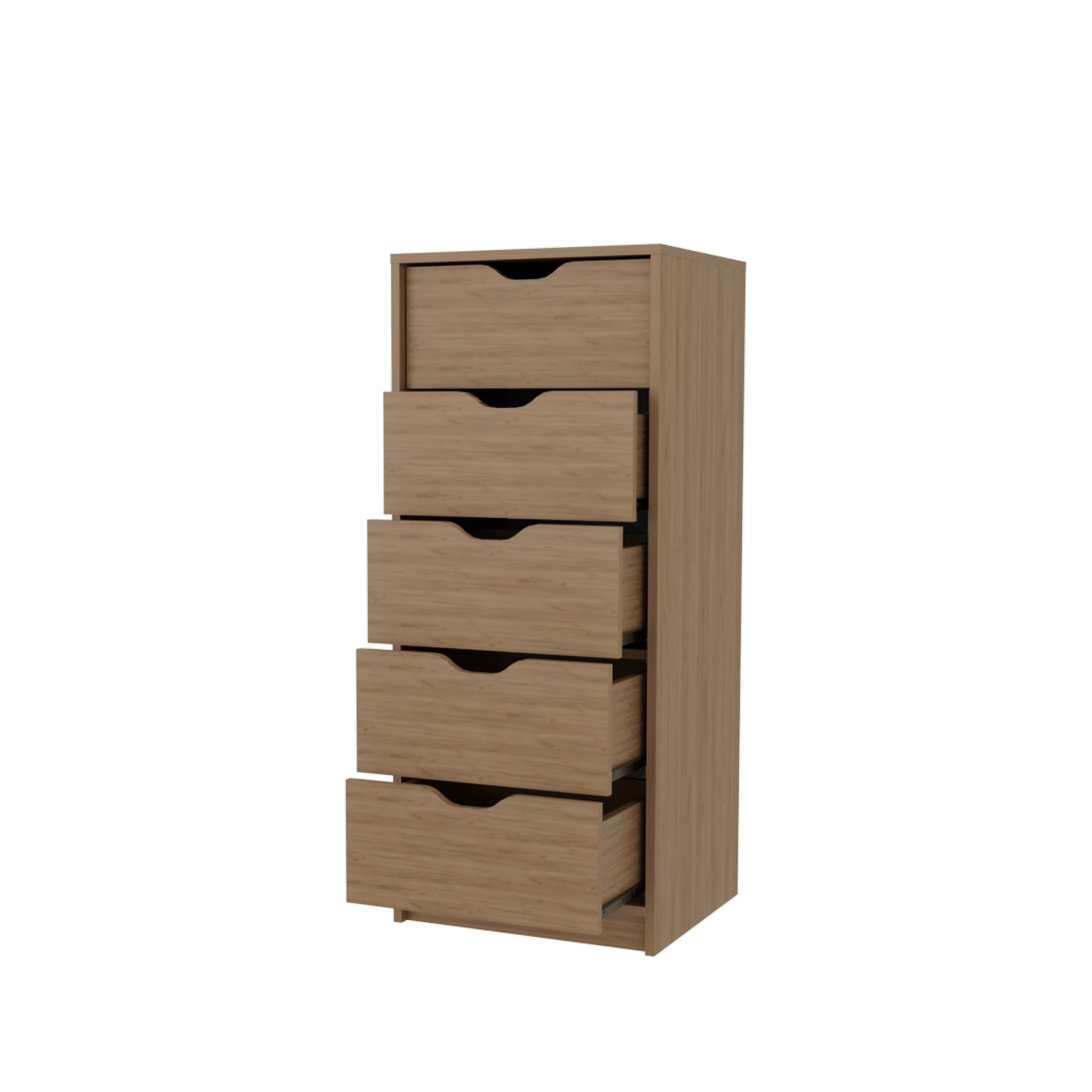 Natural Oak 5-Drawer Dresser for Nurseries and Bedrooms 鈥 Modern Space-Saving Storage