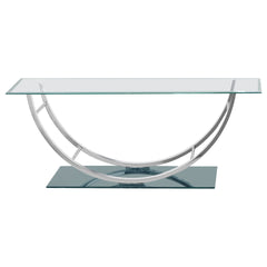 Amelia Chrome Rectangular U-Shaped Glass Top Coffee Table