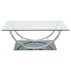 Amelia Chrome Rectangular U-Shaped Glass Top Coffee Table