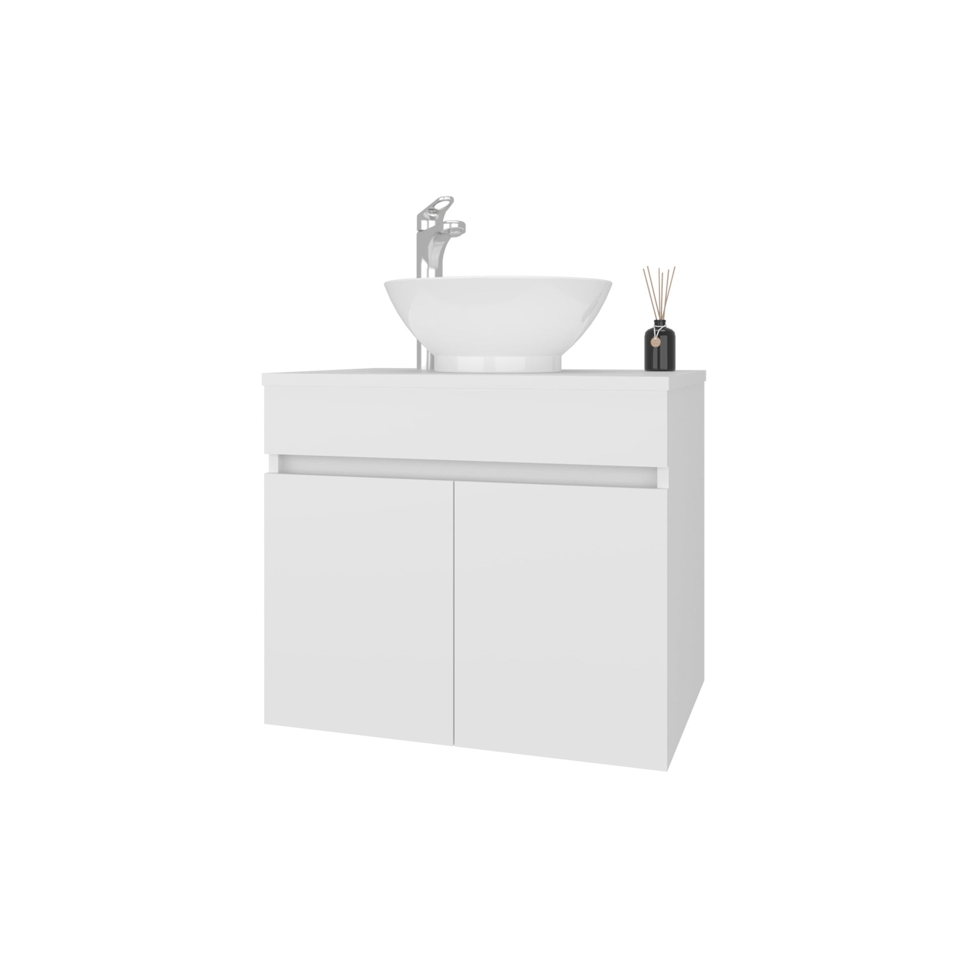 White Bathroom Vanity with 2 Doors