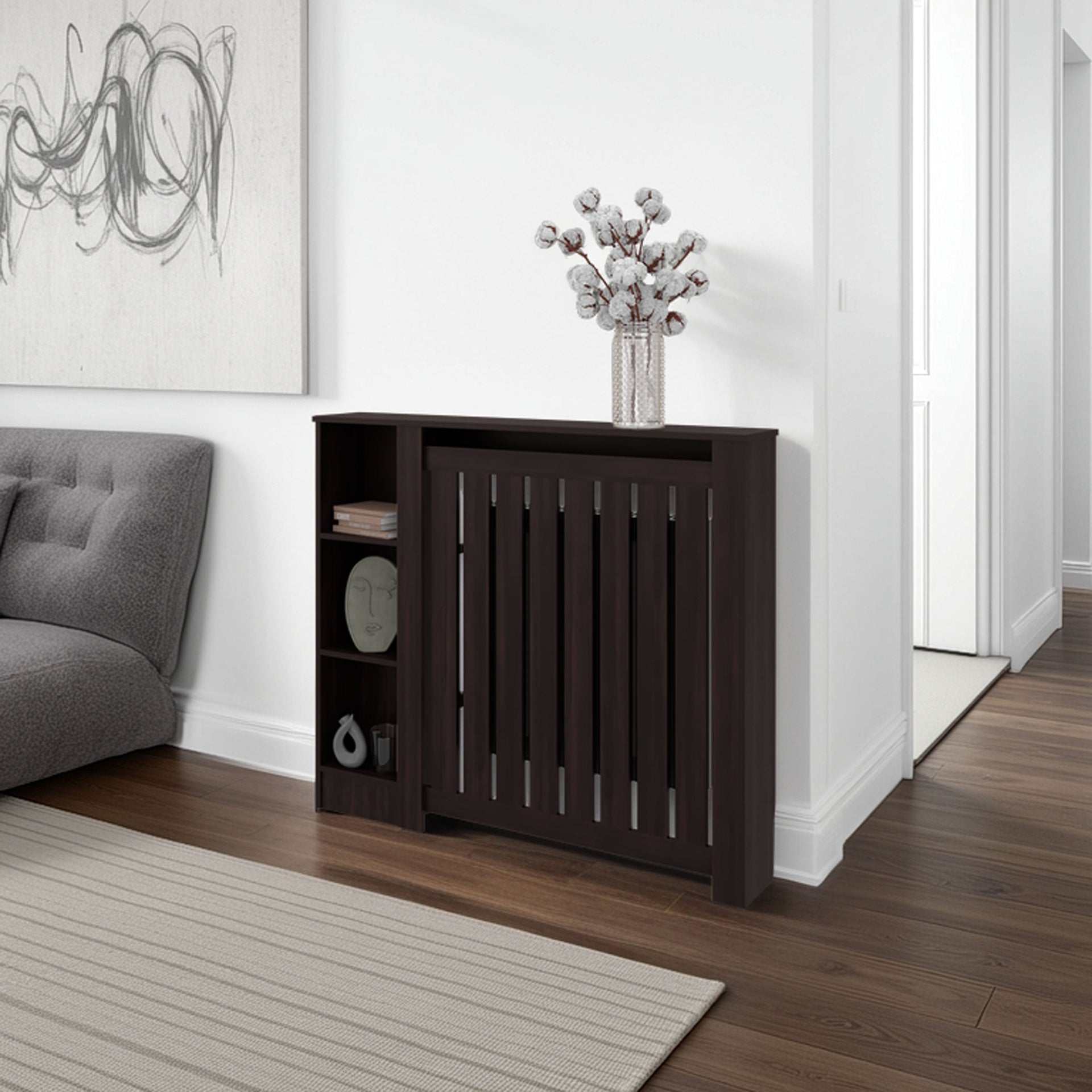 Wengue Radiator Cover with Storage