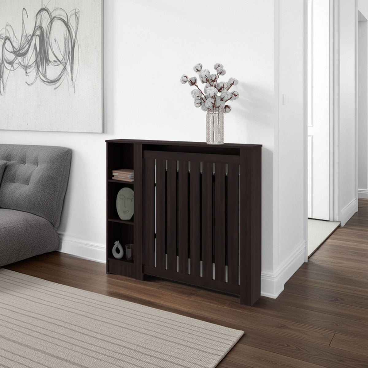 Wengue Radiator Cover with Storage