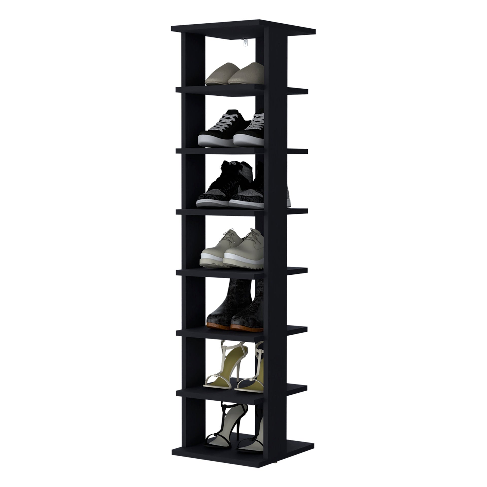Wenge 7-Tier Tall Vertical Shoe Rack