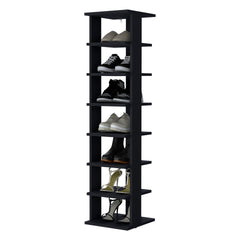 Wenge 7-Tier Tall Vertical Shoe Rack