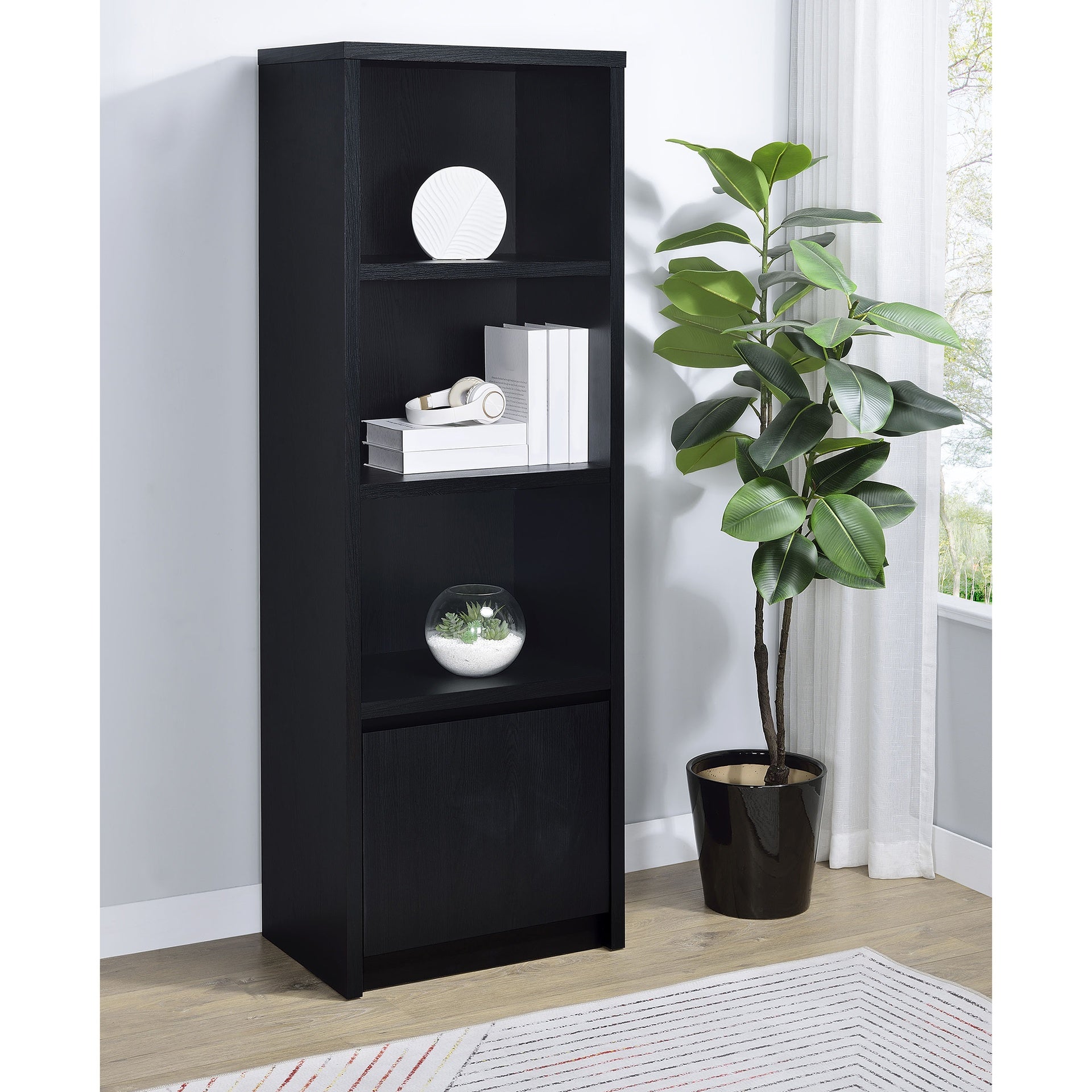 Sloat Black 3-shelf Media Tower Entertainment Pier