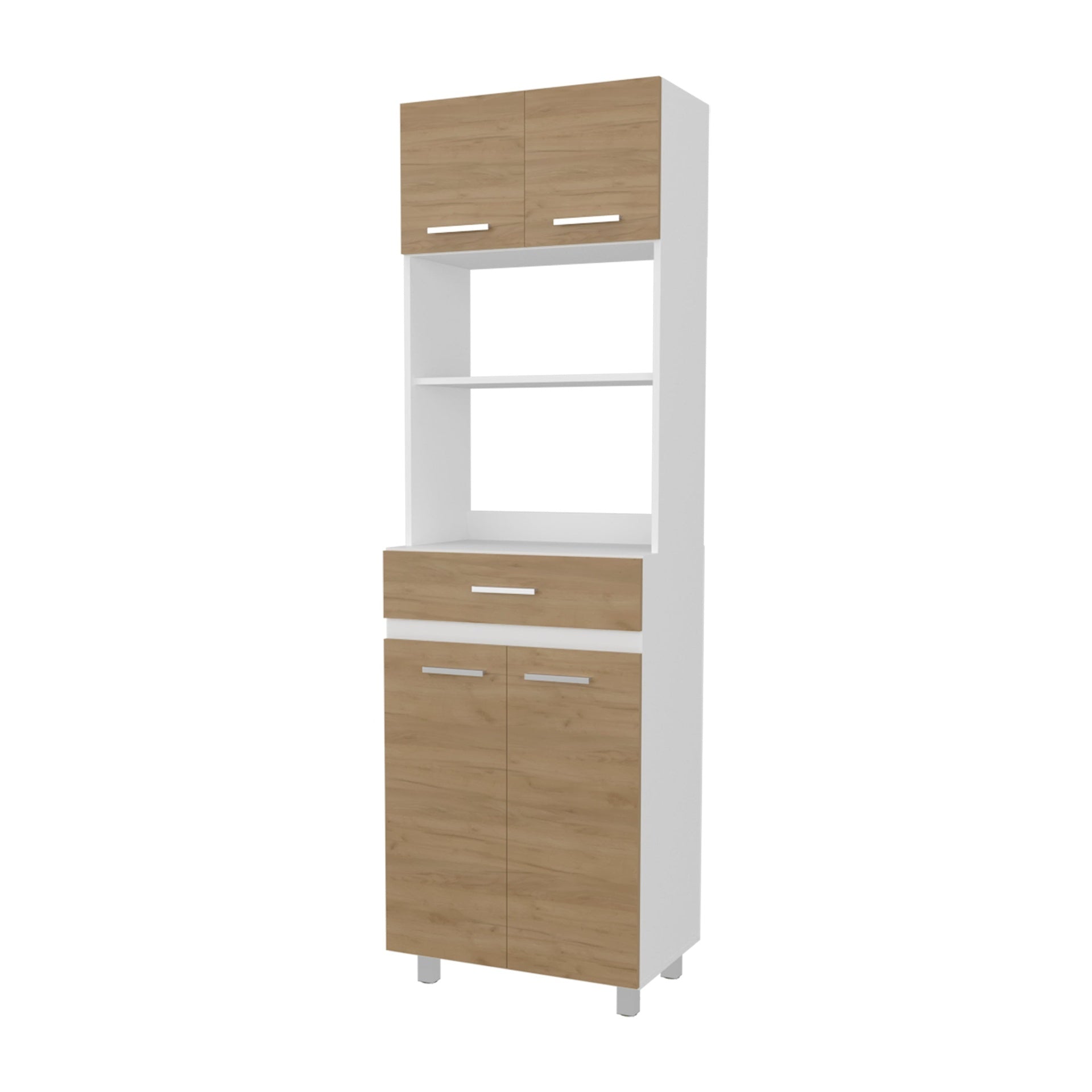 White 4-Door 1-Drawer Kitchen Storage Cabinet
