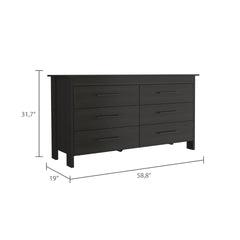 6-Drawer Rectangle Dresser Wenge