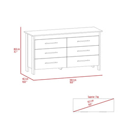 6-Drawer Rectangle Dresser Wenge