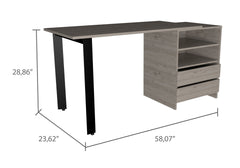 Light Gray 2-Drawer 2-Shelf Writing Desk