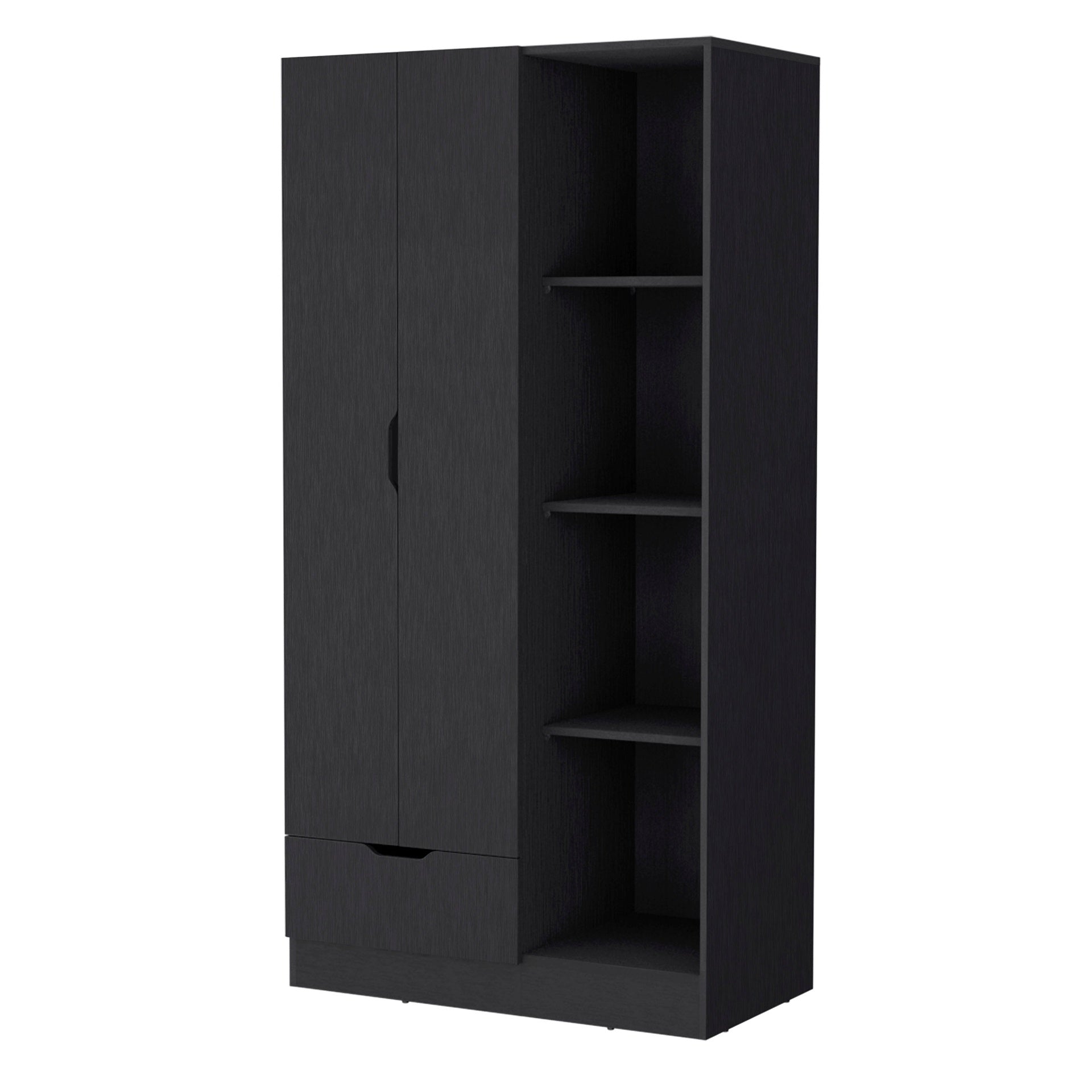 2-Door Armoire with Open Compartment Wenge