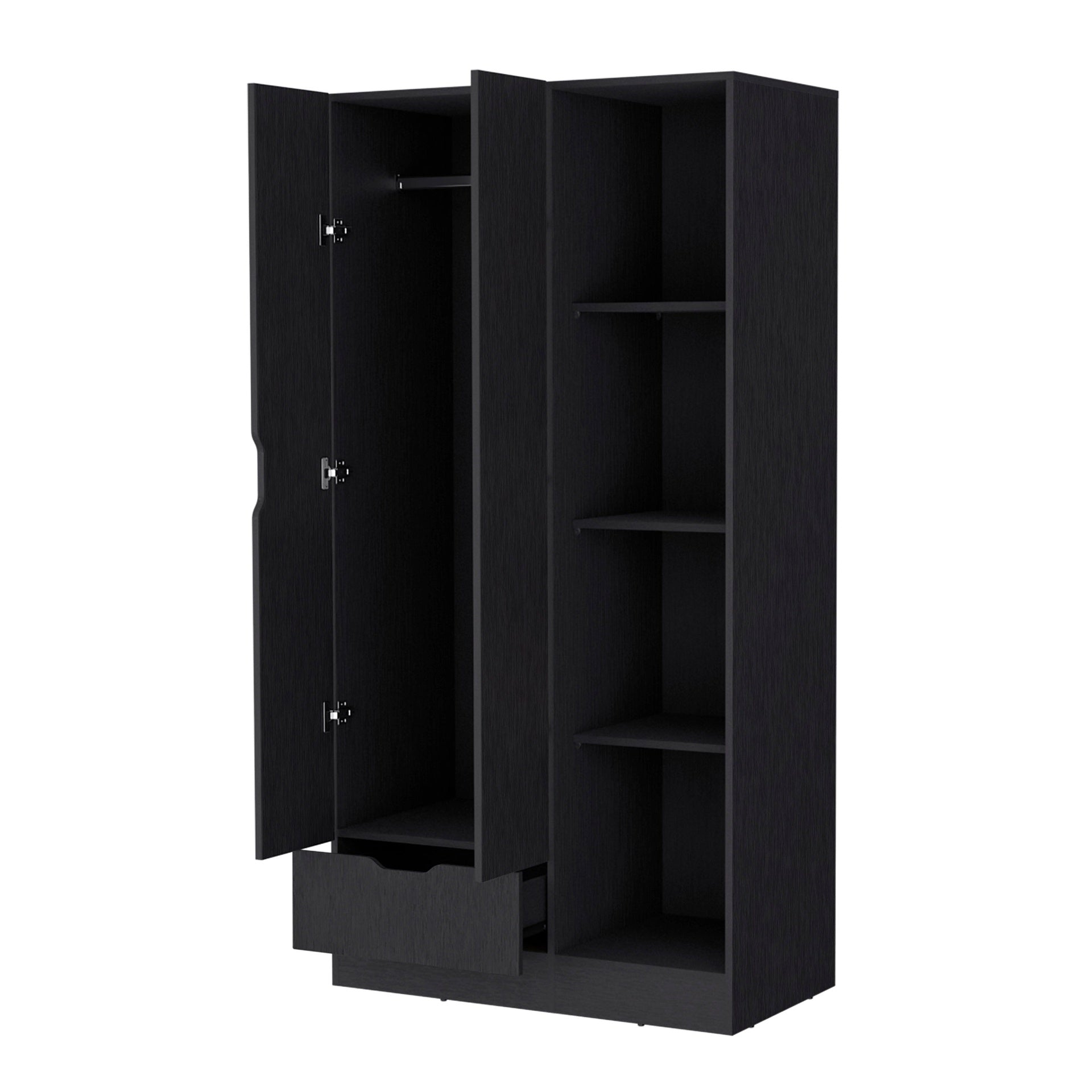 2-Door Armoire with Open Compartment Wenge