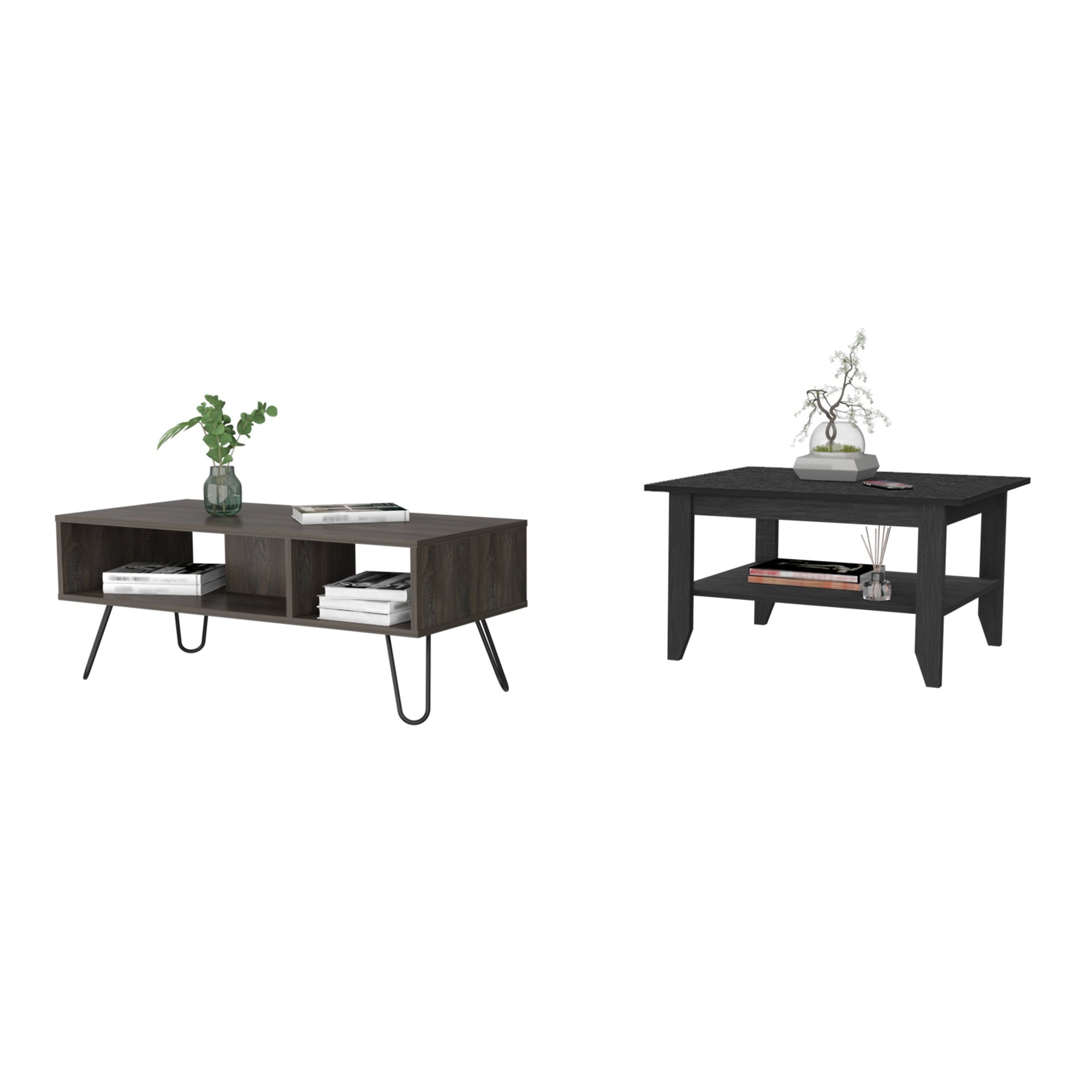 Wenge and Espresso 2 Piece Living Room Set