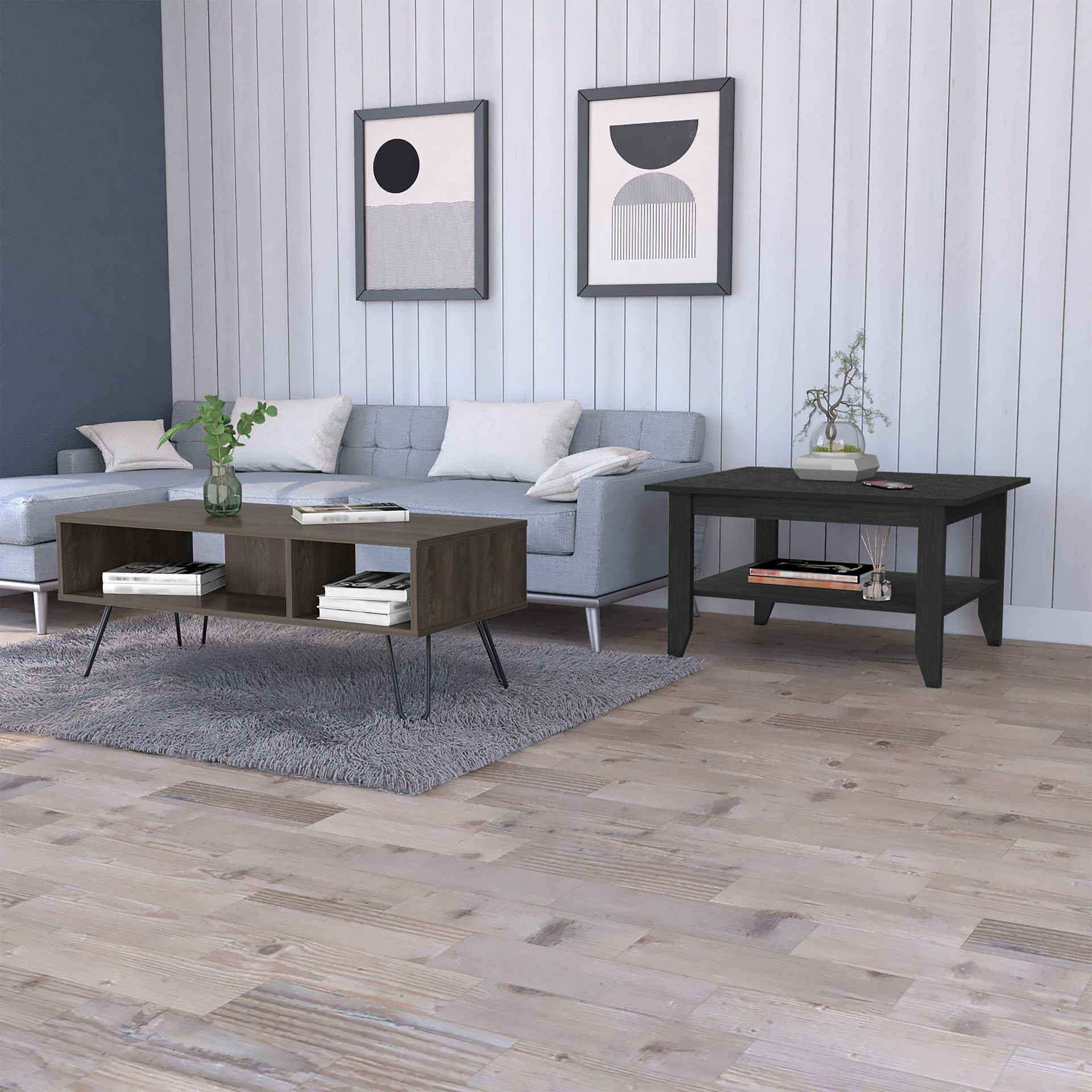 Wenge and Espresso 2 Piece Living Room Set