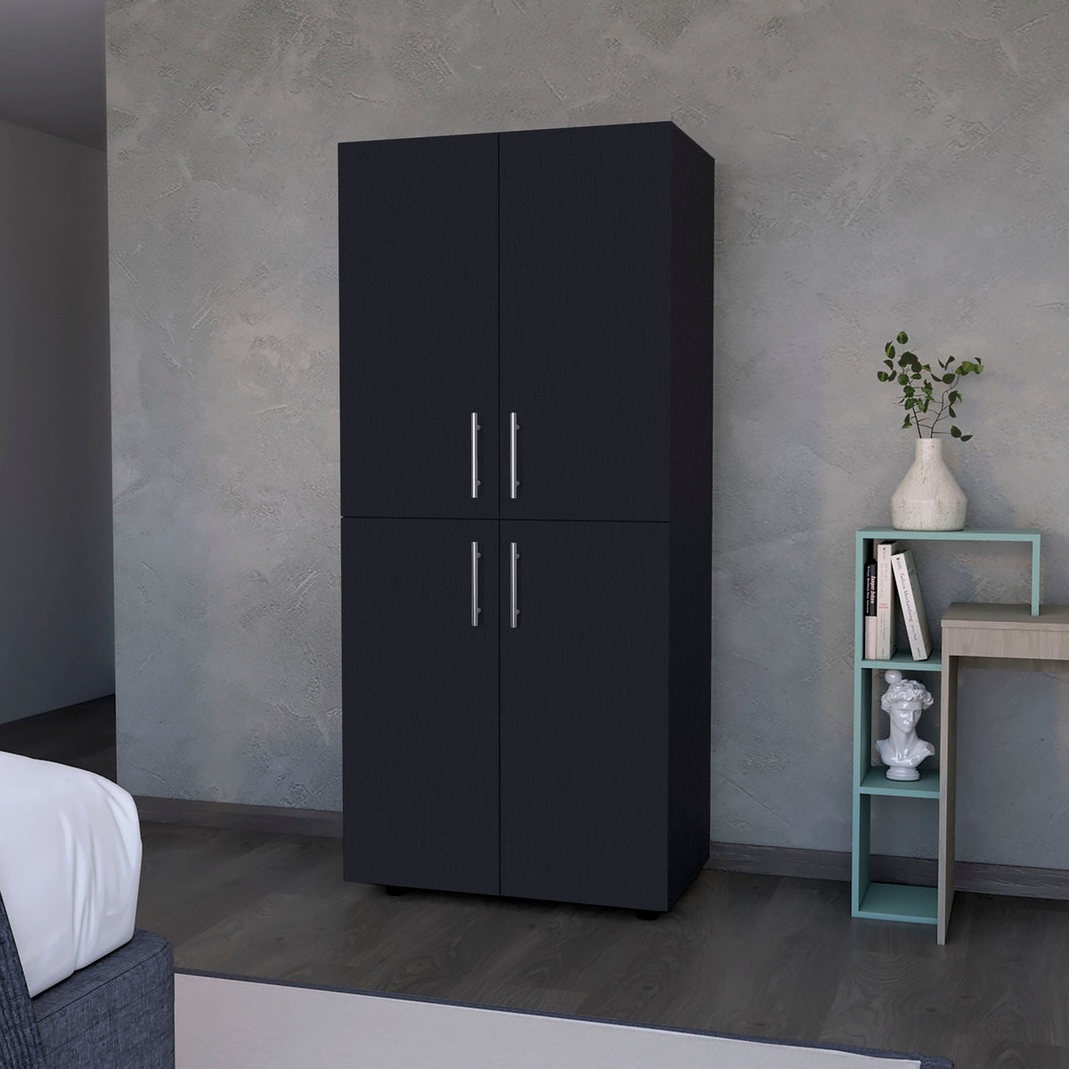 Wenge 4-Door Armoire