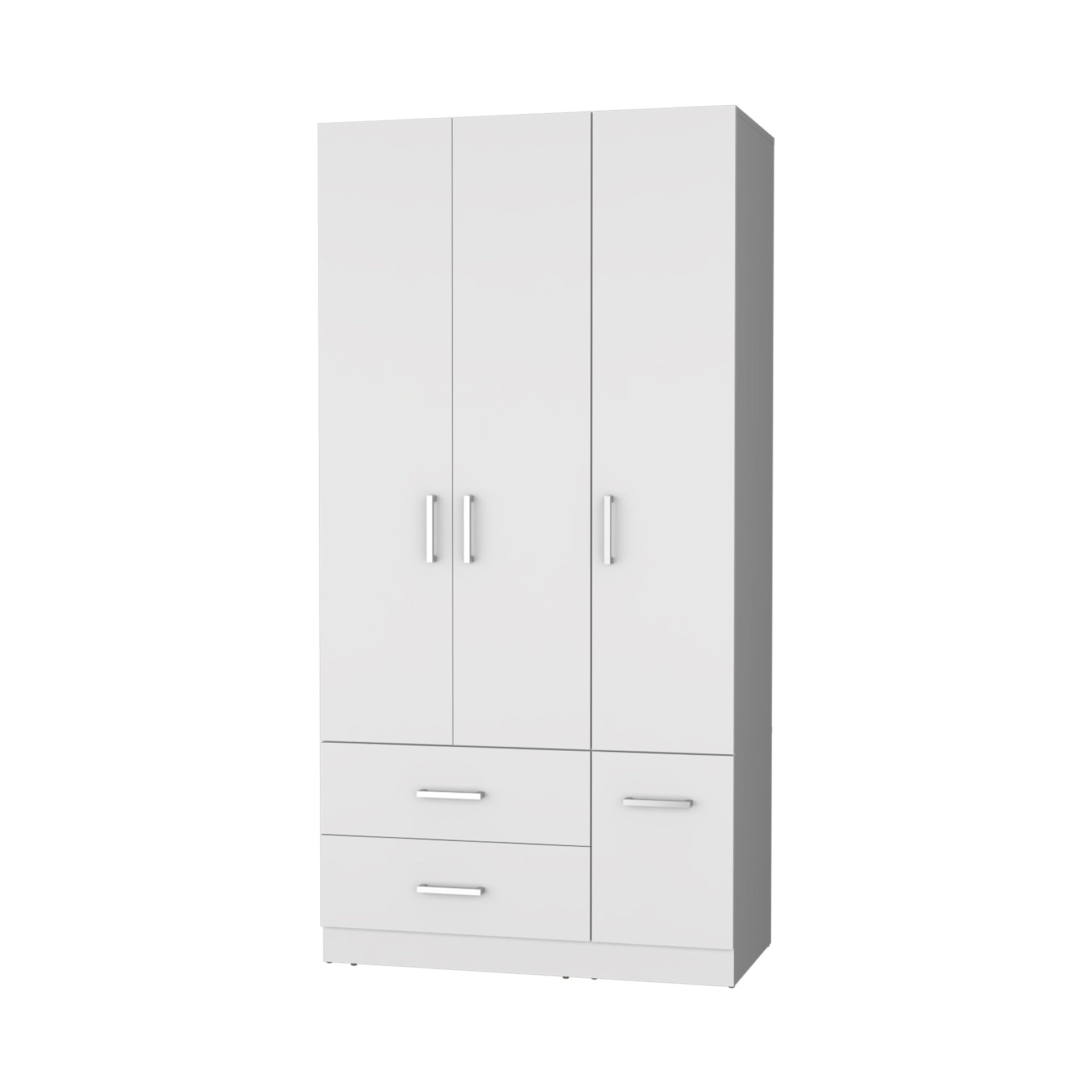 White 4-Door 2-Drawer Armoire