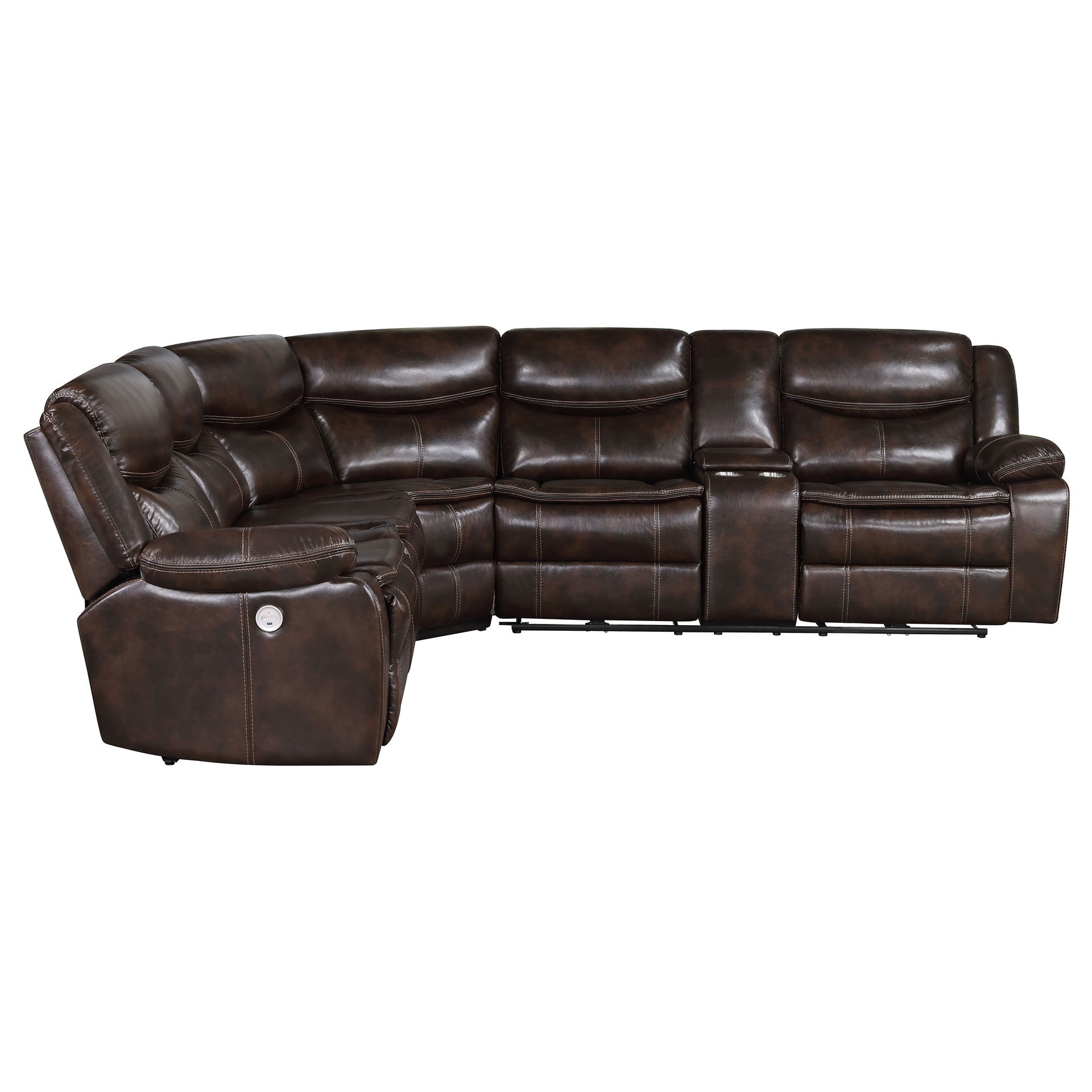 McLean Dark Brown Power Reclining Sectional Sofa