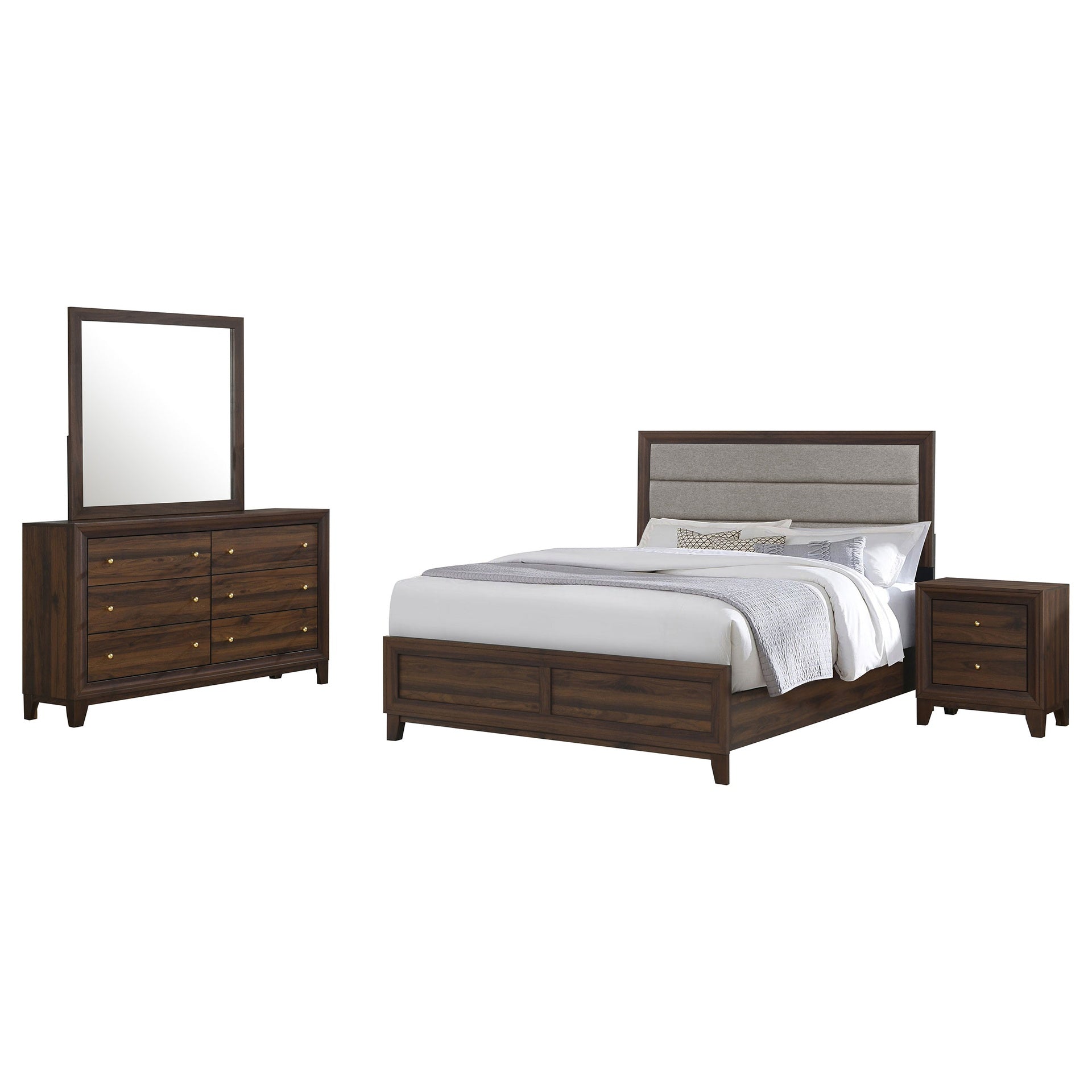 Anza Walnut 4-piece Queen Bedroom Set