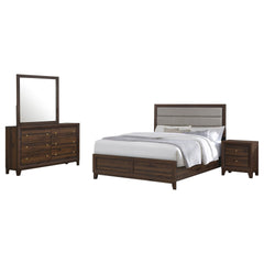 Anza Walnut 4-piece Queen Bedroom Set