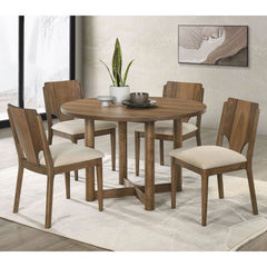 Graham Walnut 5-piece Round Dining Table Set