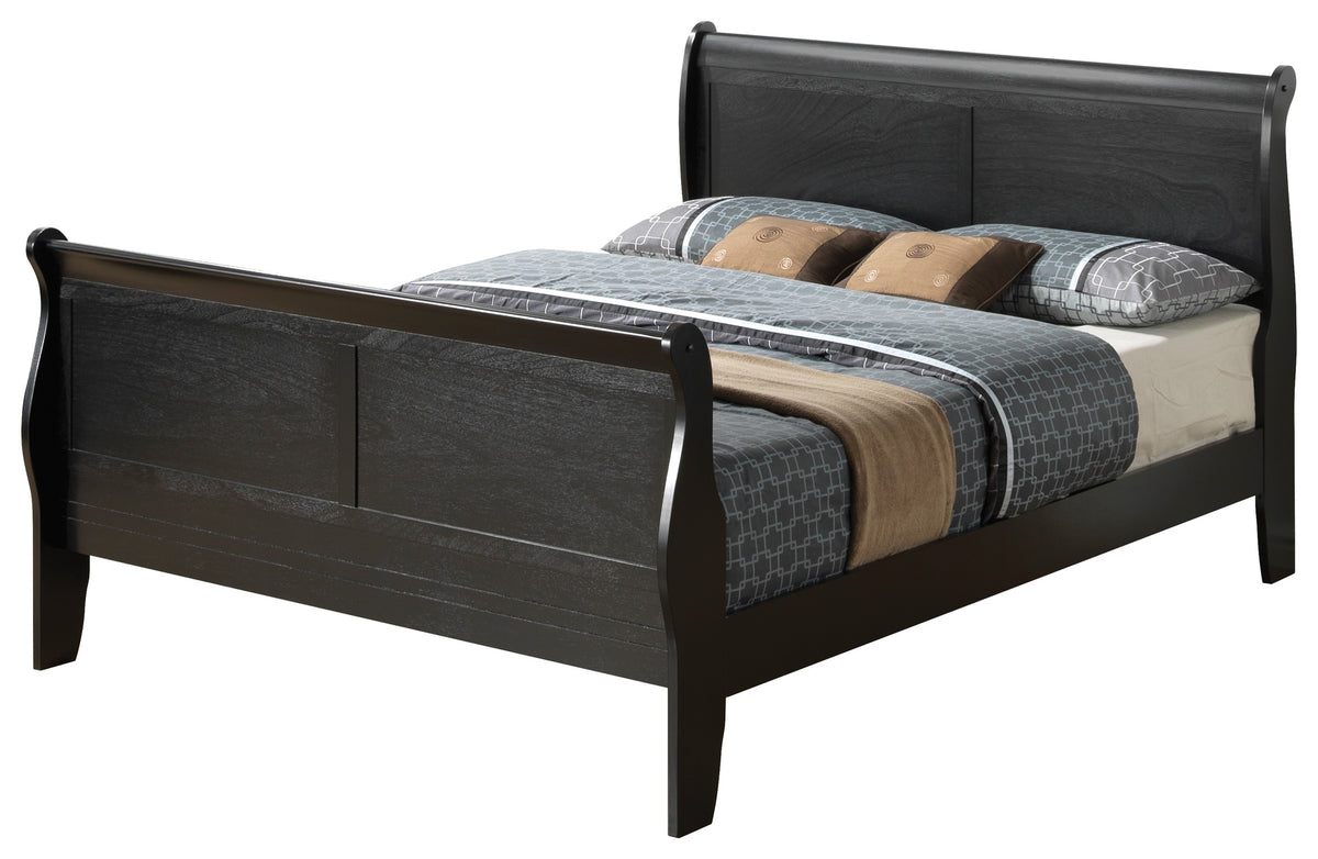 Elegant Traditional Full Bed In Sleek Black