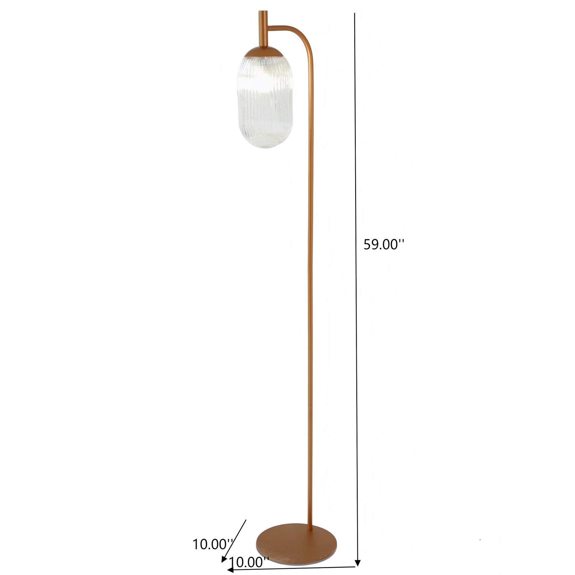 Classic Modern Floor Lamp, Upward Lighting Design for Living Room Ambience, Bedroom & Office Space Vela Floor Lamp Bronze and Clear 110-120V