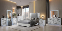 MOON WHITE MARBLE MIRROR WITH LED