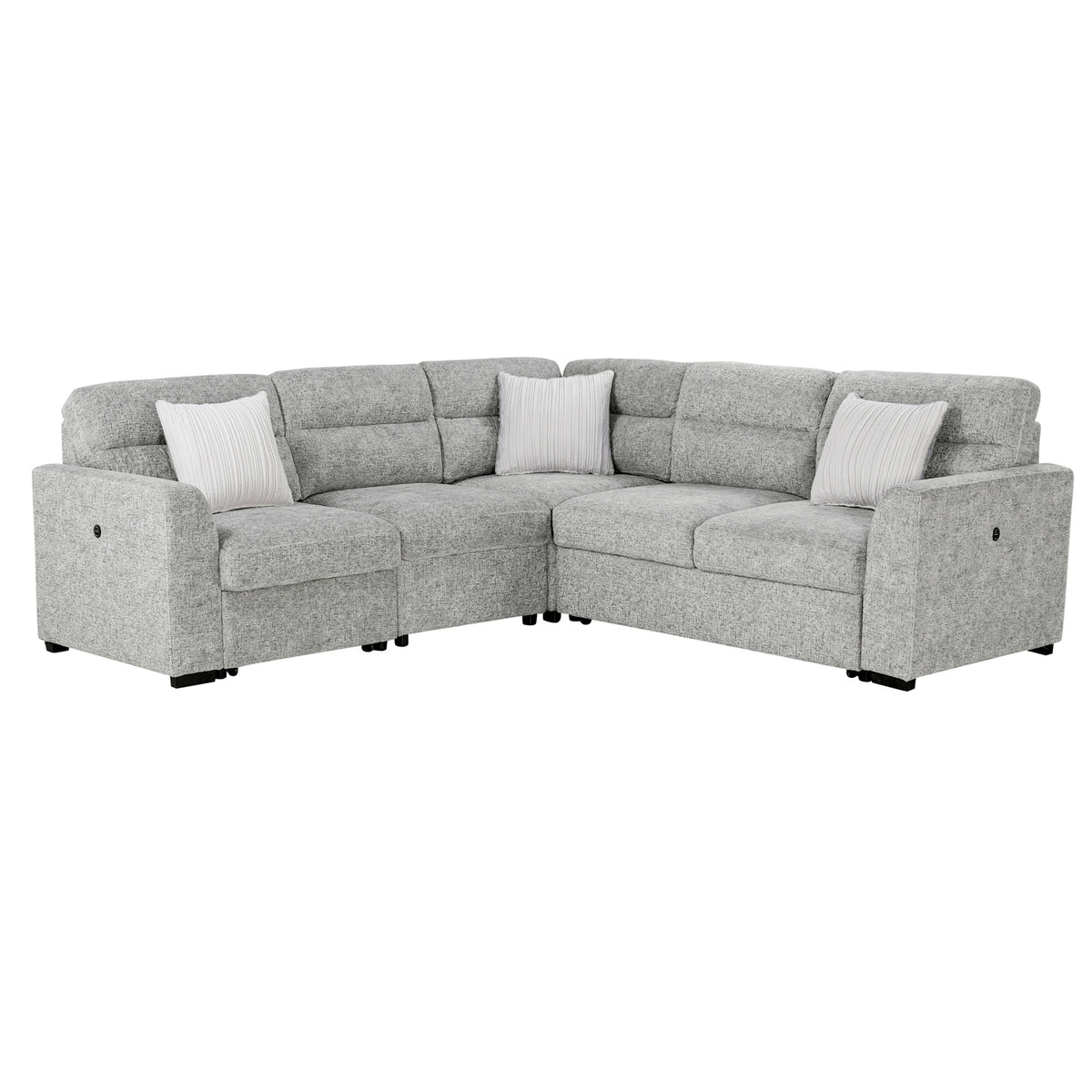 Emiliano Nickel Sectional with 3 Pillows