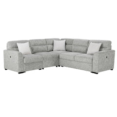Emiliano Nickel Sectional with 3 Pillows
