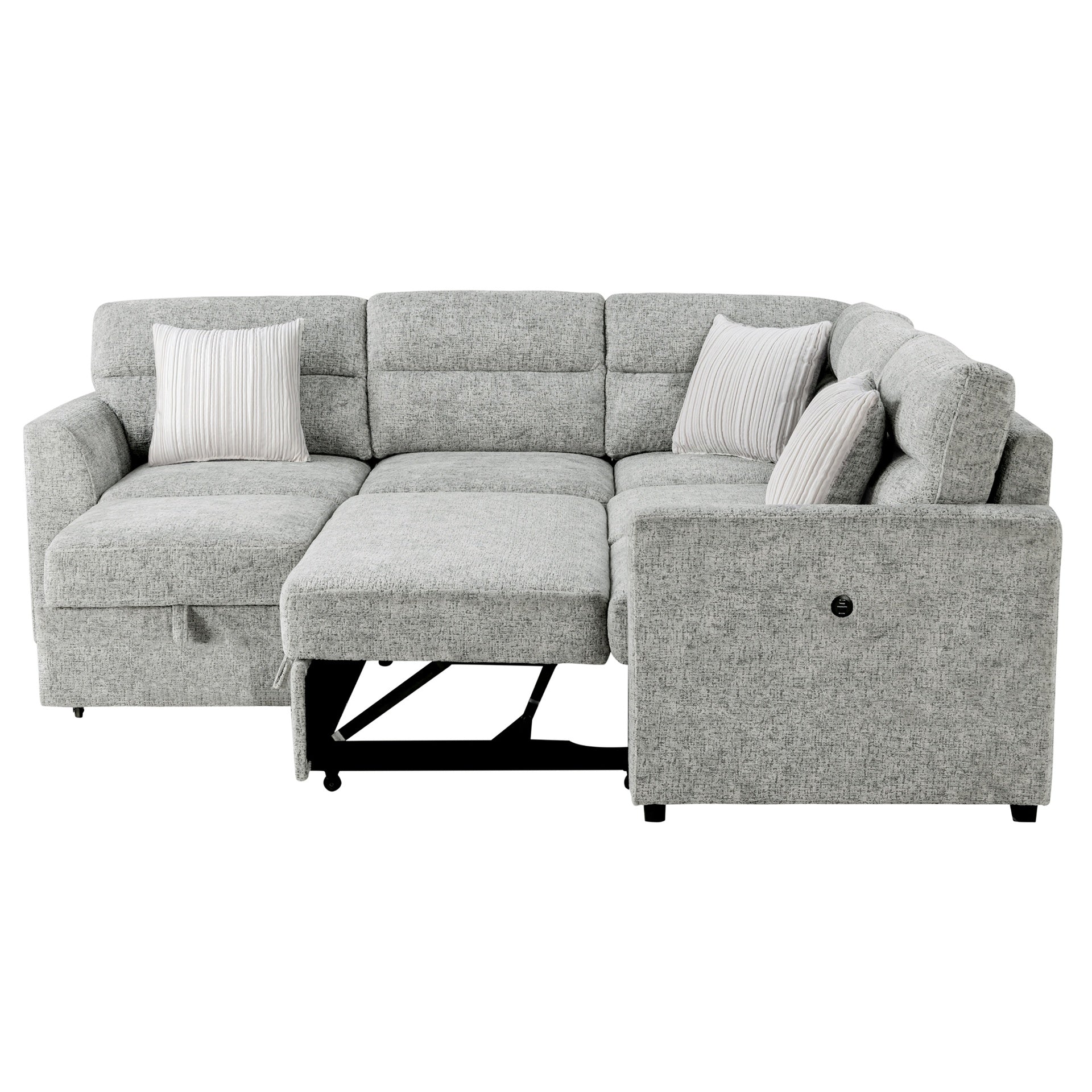 Emiliano Nickel Sectional with 3 Pillows