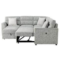 Emiliano Nickel Sectional with 3 Pillows