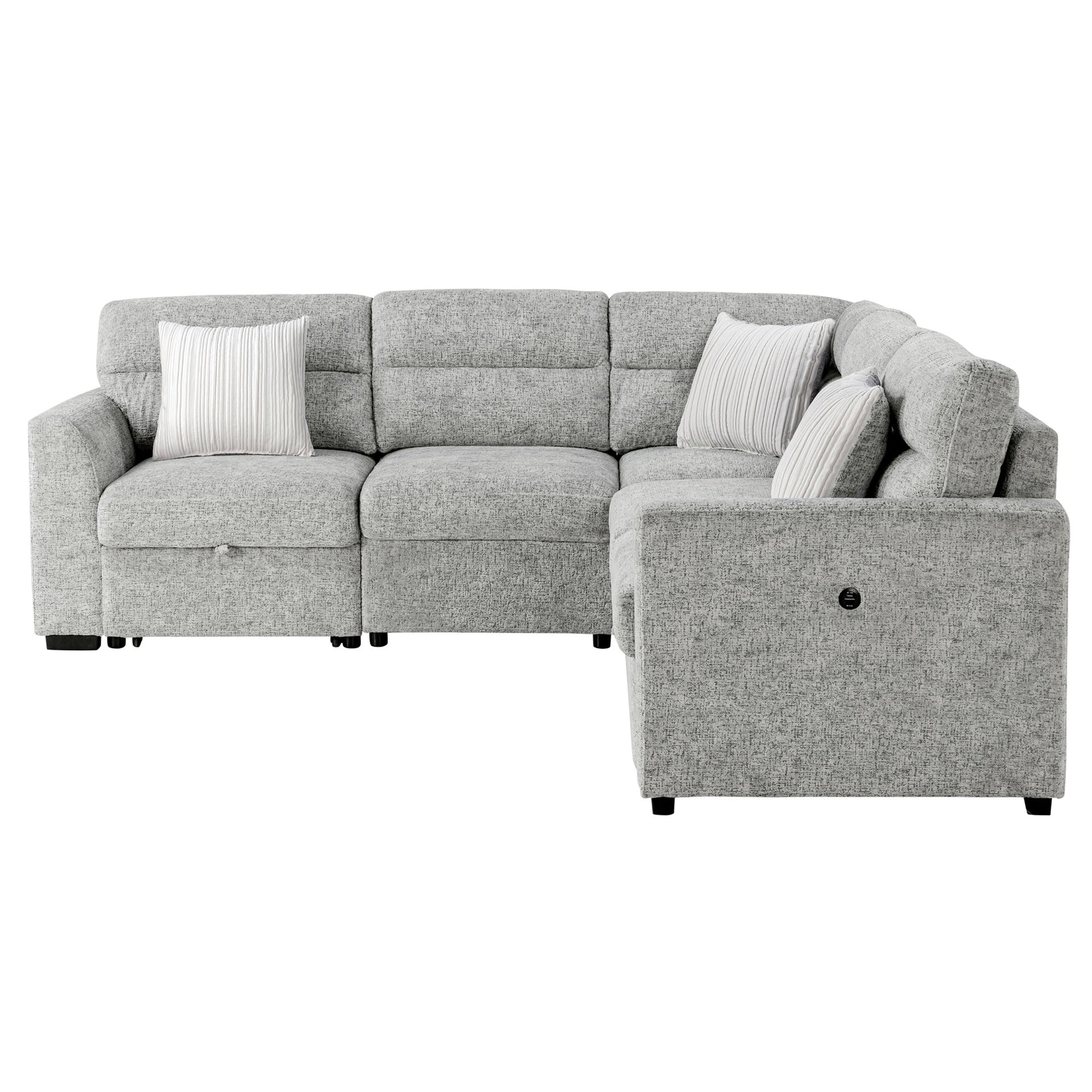 Emiliano Nickel Sectional with 3 Pillows