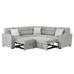 Emiliano Nickel Sectional with 3 Pillows