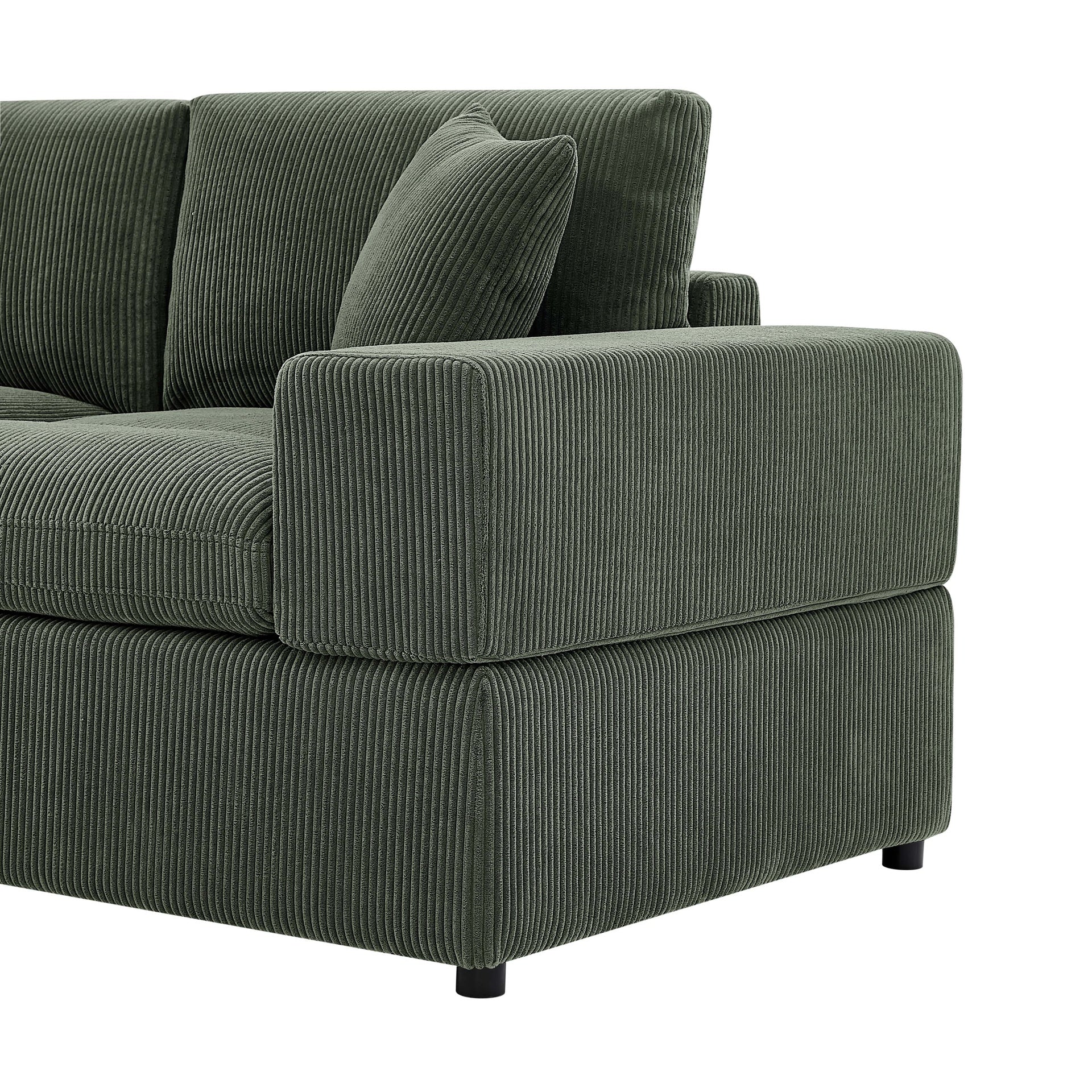 Corduroy Upholstered Symmetrical Modular Sectional