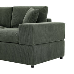 Corduroy Upholstered Symmetrical Modular Sectional