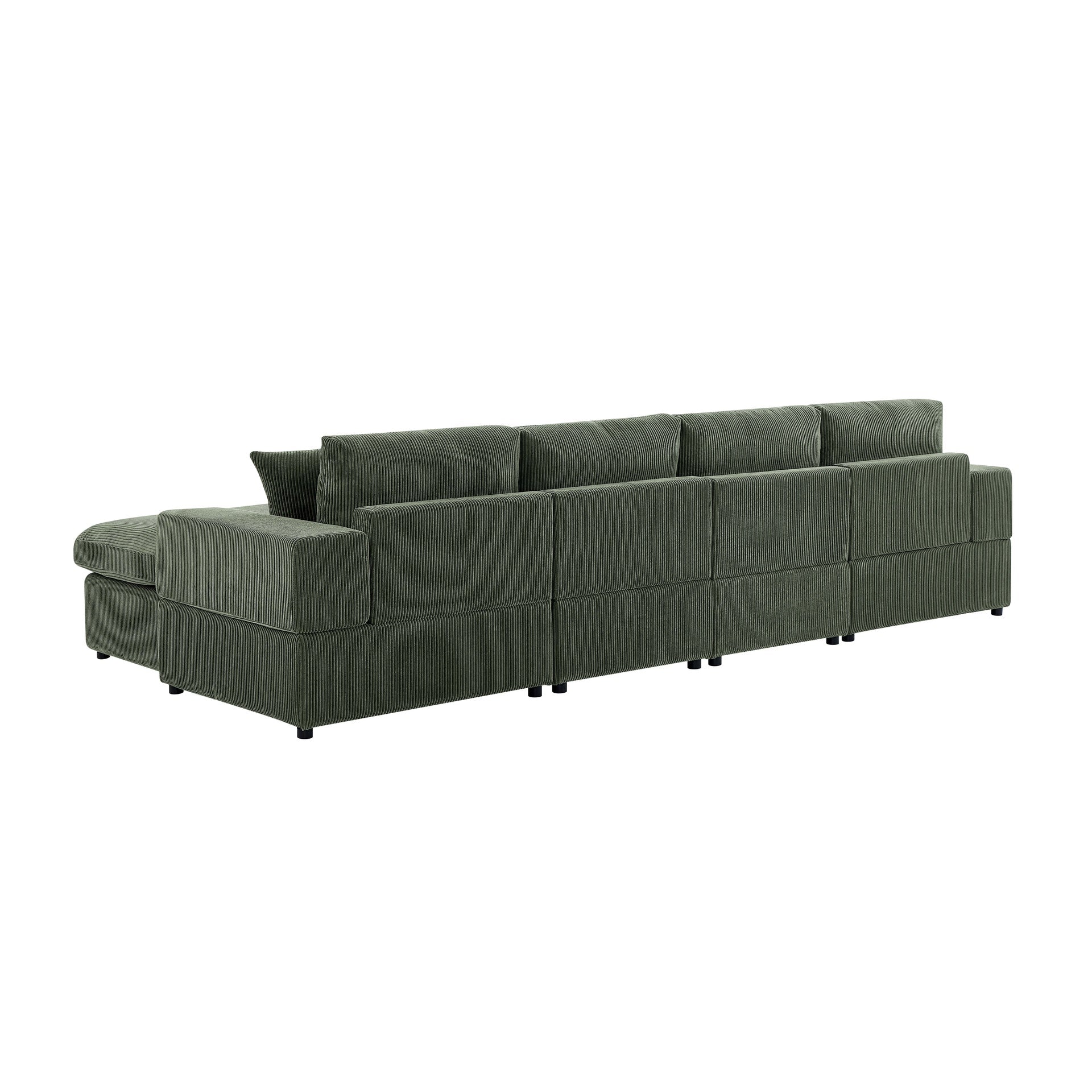 Corduroy Upholstered Symmetrical Modular Sectional