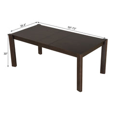 Expandable Farmhouse Modern Solid Wood Dining Table – Space-Saving Design in Walnut(59" to 73")