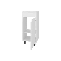 White Bathroom Vanity with Integrated Sink