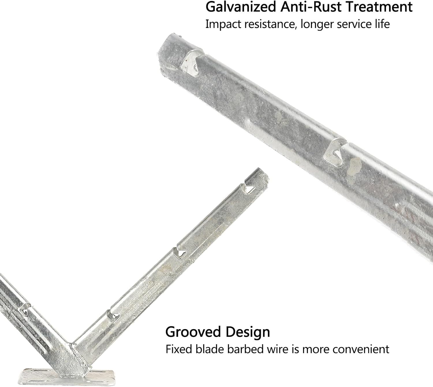 Razor Wire Bracket - Barb Wire Extension Bracket - Galvanized V Bracket - Roll Concertina Garden Fence Wire Bracket - 1 Pair