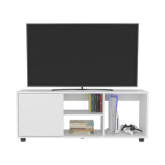 Tv Stand, 1 Door, 4 Shelves, 55" TV Capacity