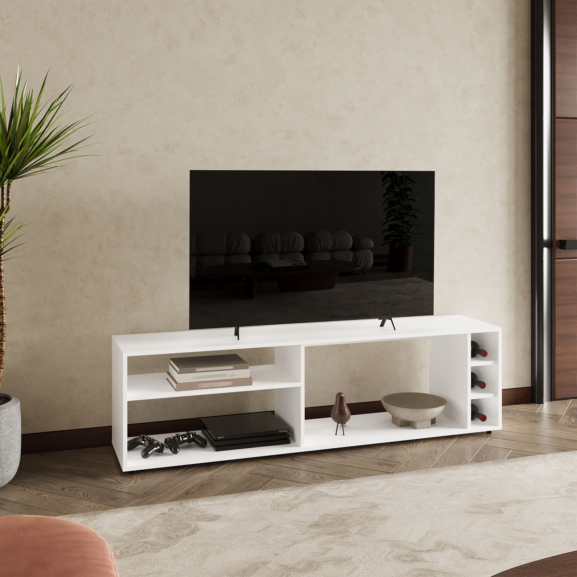 Tv Stand, 6 Shelves, 60" TV Capacity
