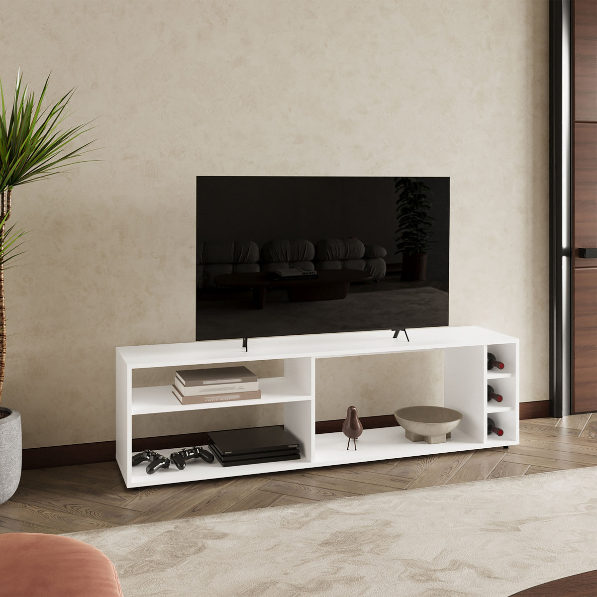 Tv Stand, 6 Shelves, 60" TV Capacity
