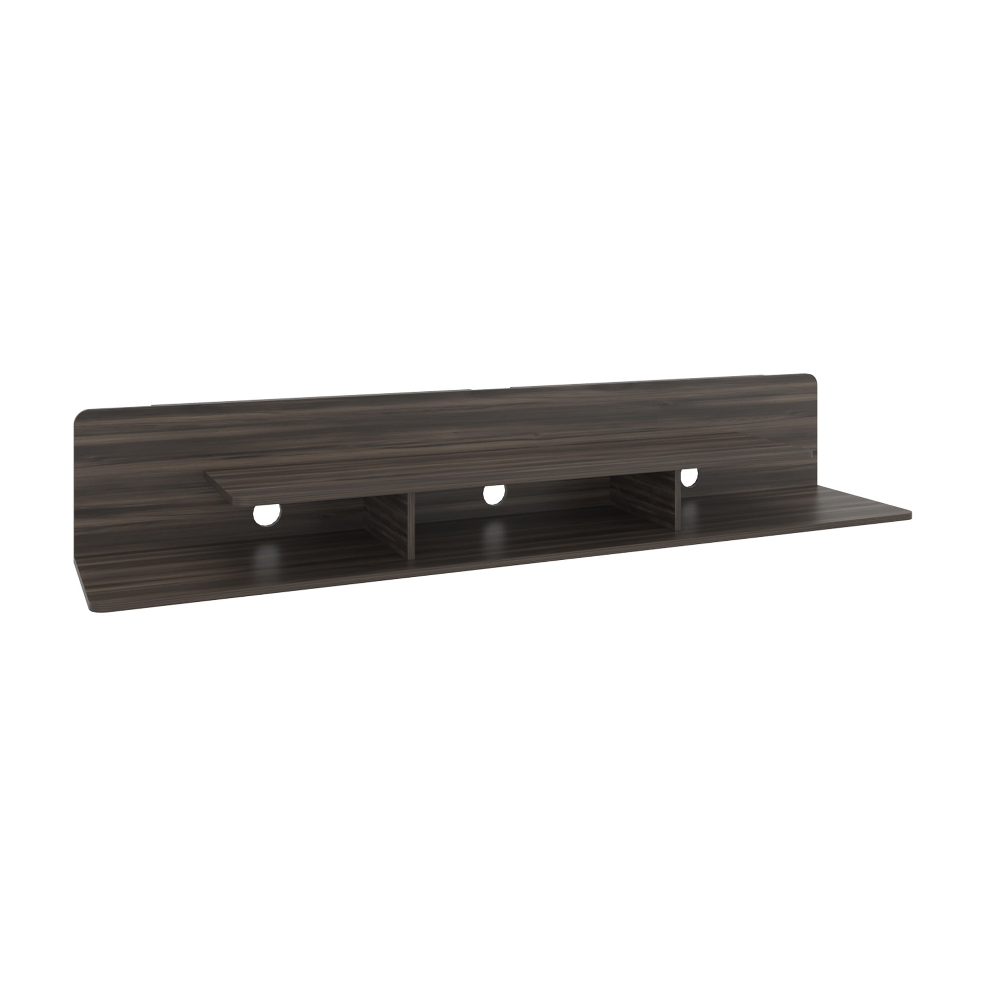 Eudora TV Stand 11.7" H, 3 Shelves, Dark Brown - Living Room