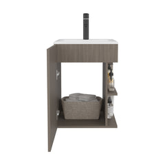 Bathroom Vanity 23.7" H, 1 Door, 3 shelves, White Oak - Bathroom