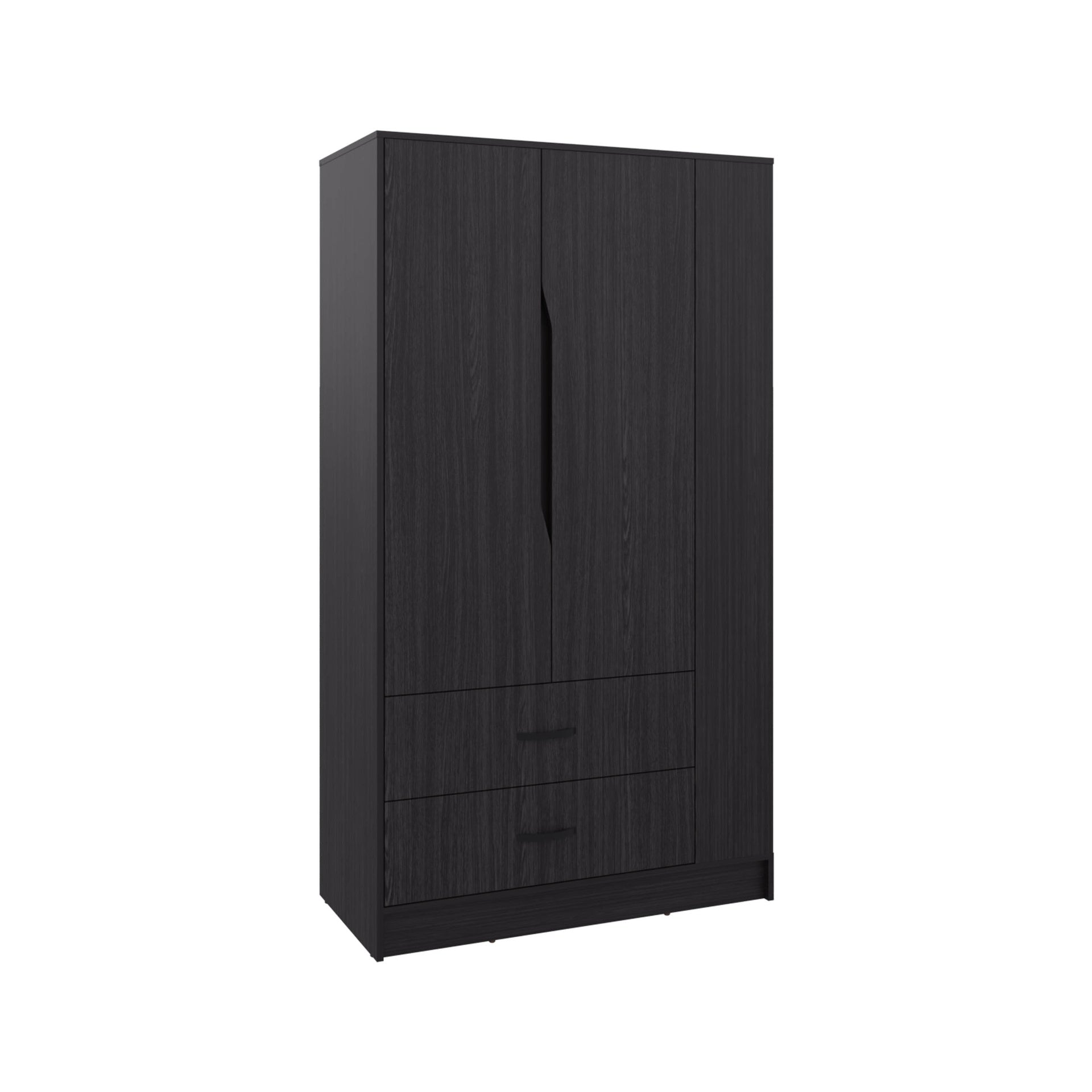 Armoire 71.1 inch H, 3 Doors, 1 Drawer, Black Wengue - Bedroom