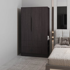 Armoire 71.1 inch H, 3 Doors, 1 Drawer, Black Wengue - Bedroom