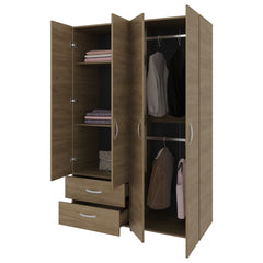 Armoire, 4 Doors, 2 Drawers, 3 Shelves, 70.9 inch H, Natural Oak  - Bedroom