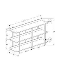 Accent Table, Console, Entryway, Narrow, Sofa, Living Room, Bedroom, Black Laminate, Black Metal, Contemporary, Modern