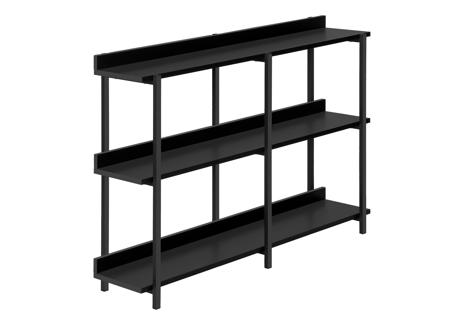 Accent Table, Console, Entryway, Narrow, Sofa, Living Room, Bedroom, Black Laminate, Black Metal, Contemporary, Modern